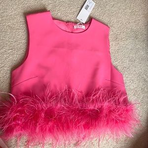 Hot pink feather tank! Size Medium